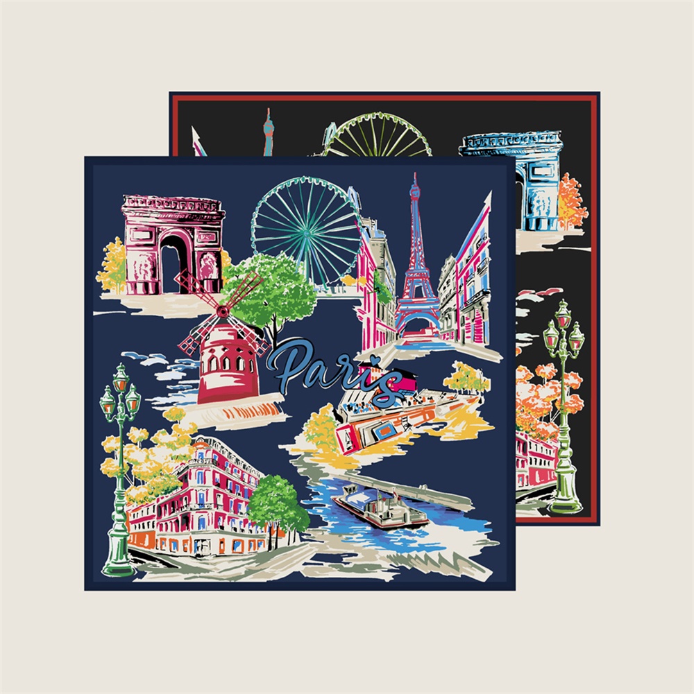 Silk Scarf Square - وشاح حرير تويل 90 سم للنساء،