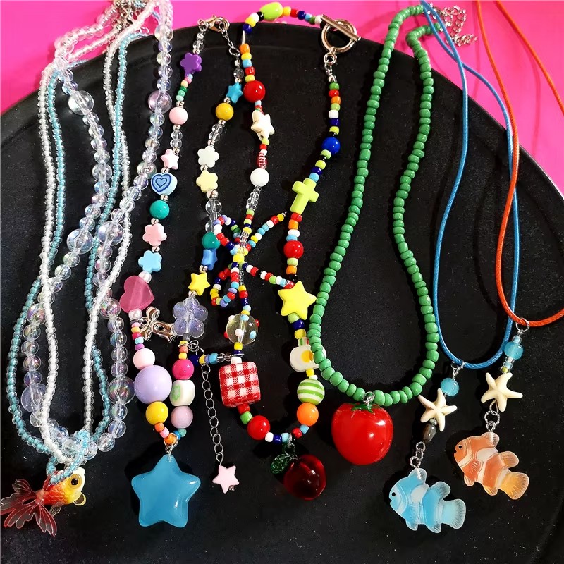 Women'S Emo Accessories - لطيف الصيف Y2K القلب الفاكهة الطماطم