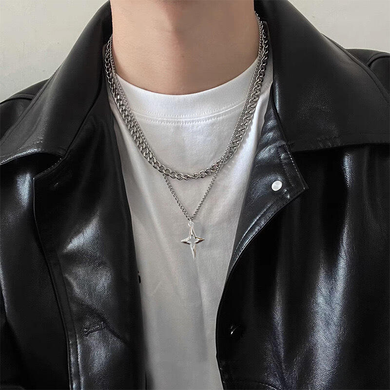قلادة مزدوجة الطبقات على شكل ن - مراجعة Women'S Emo Accessories وسعره