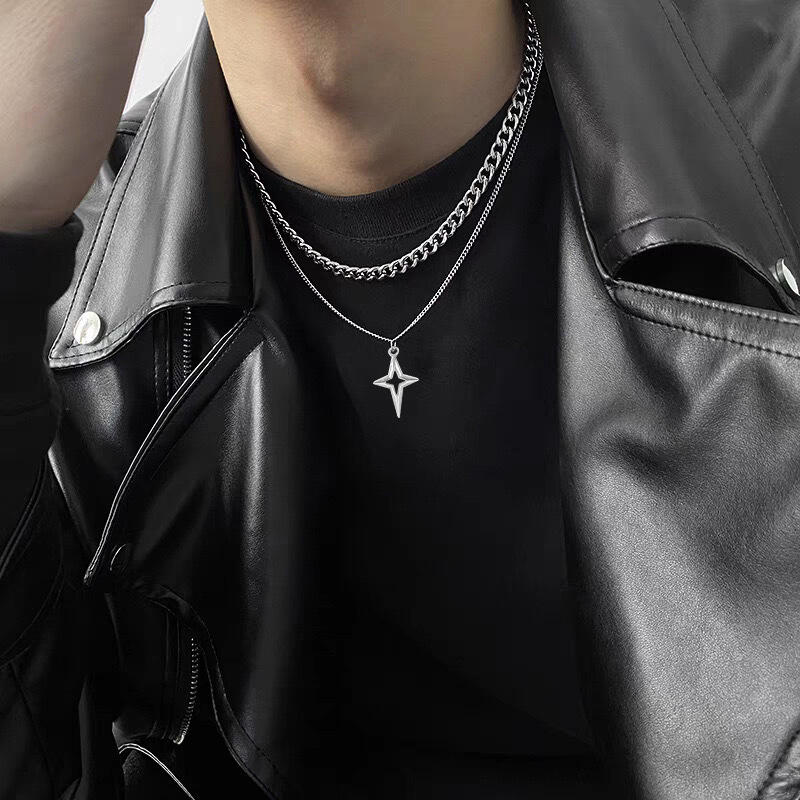 قلادة مزدوجة الطبقات على شكل ن - مراجعة Women'S Emo Accessories وسعره