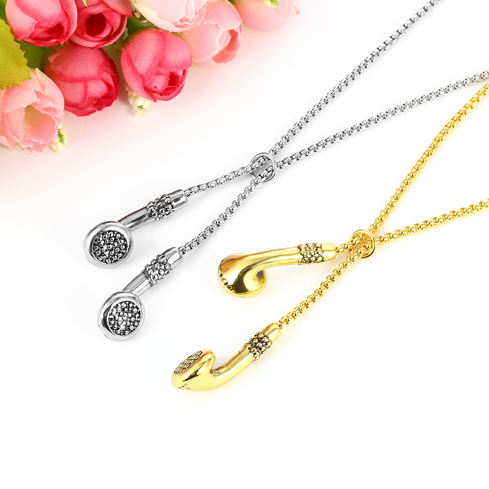 قلادة معدنية بتصميم سماعة أذن  - مراجعة Women'S Accessories Clothing وسعره